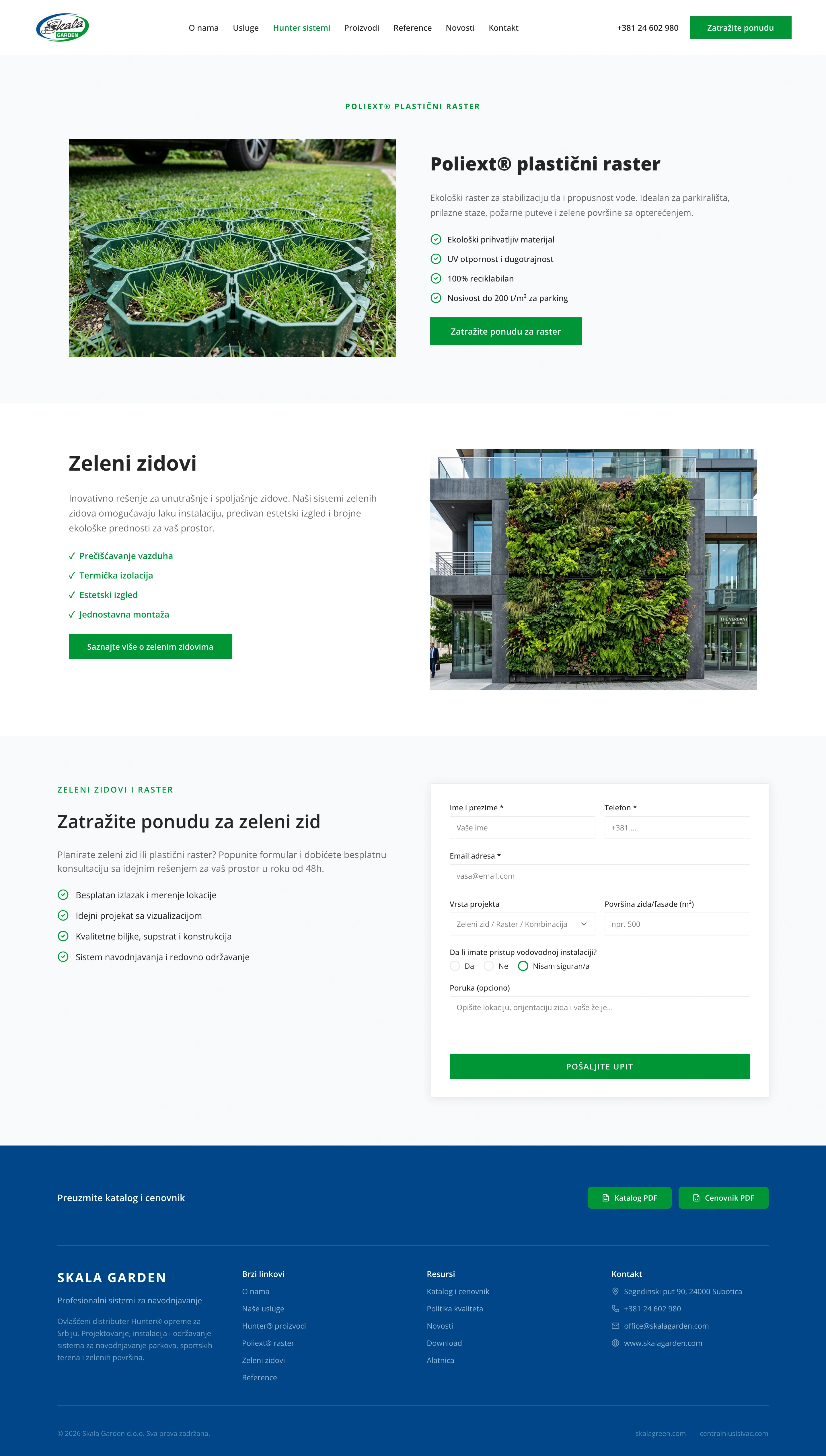 Zeleni zidovi i plastični rasteri